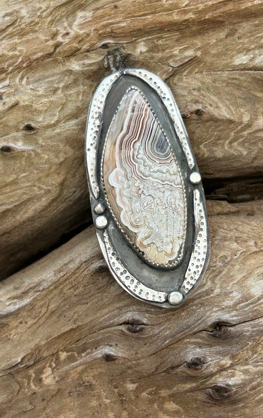 Mexican Crazy Lace Agate Shadowbox Ring