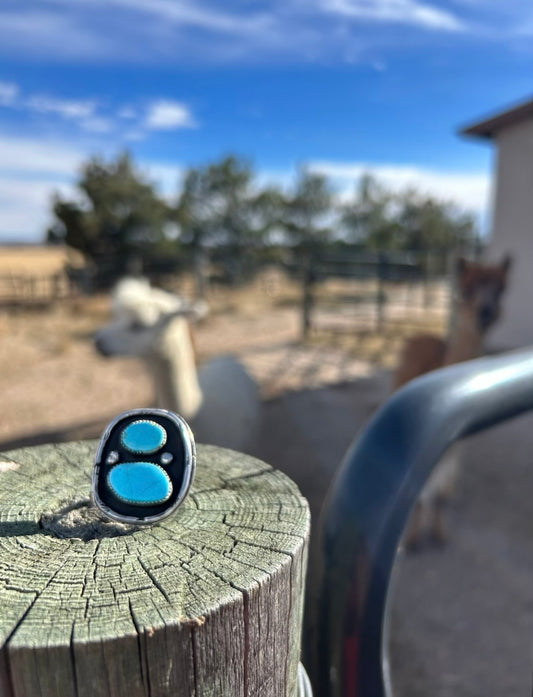 Double Sierra Bella Turquoise Shadowbox Ring