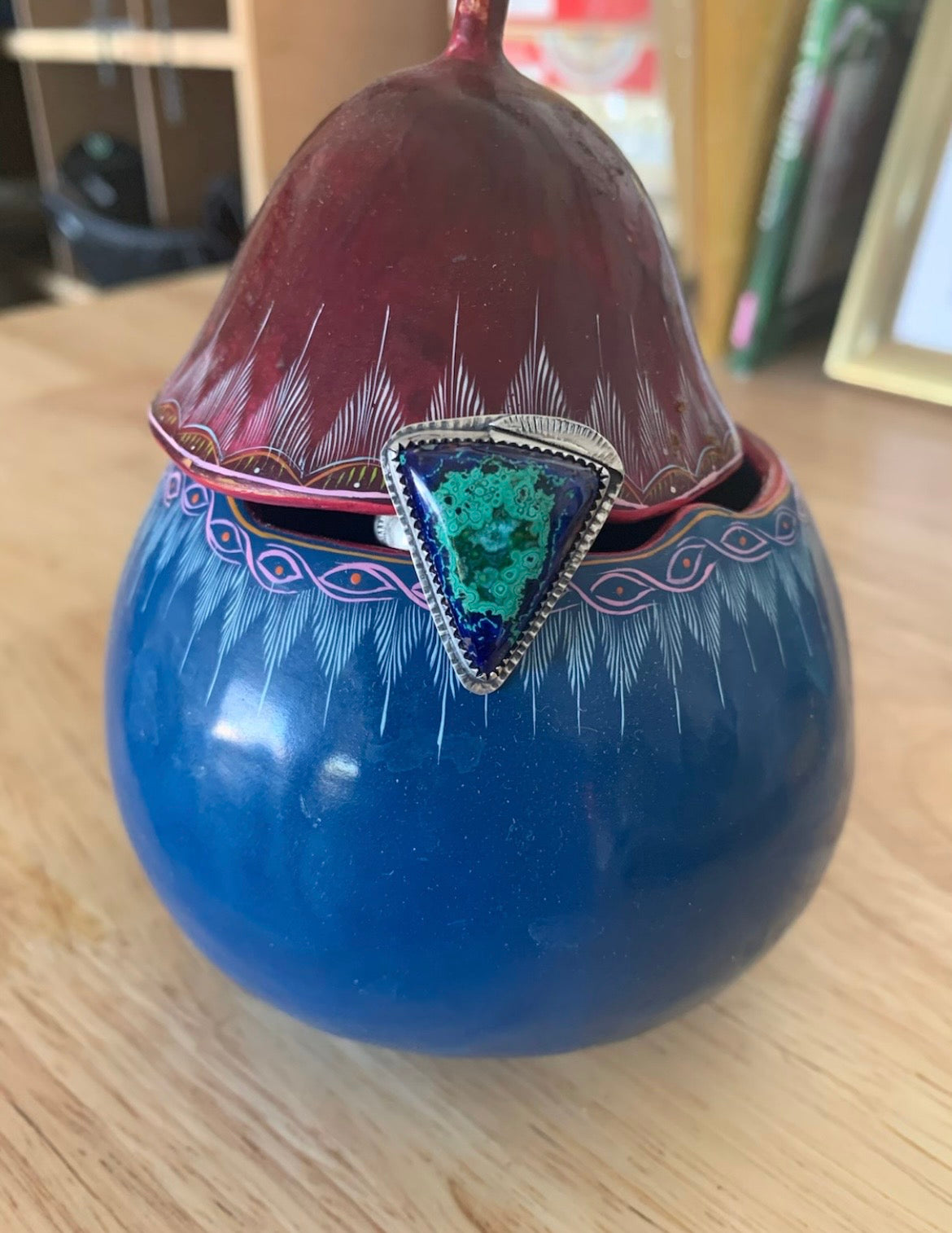 Azurite & Malachite Triangle Ring