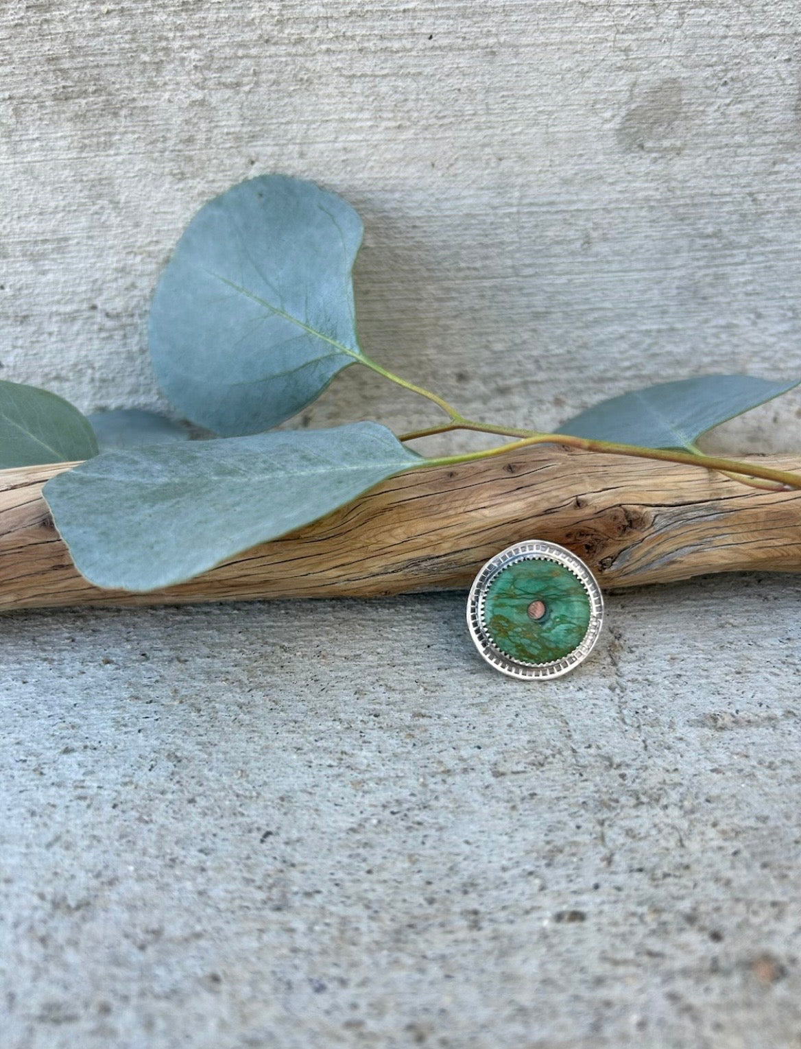 Vintage Green Round Ring