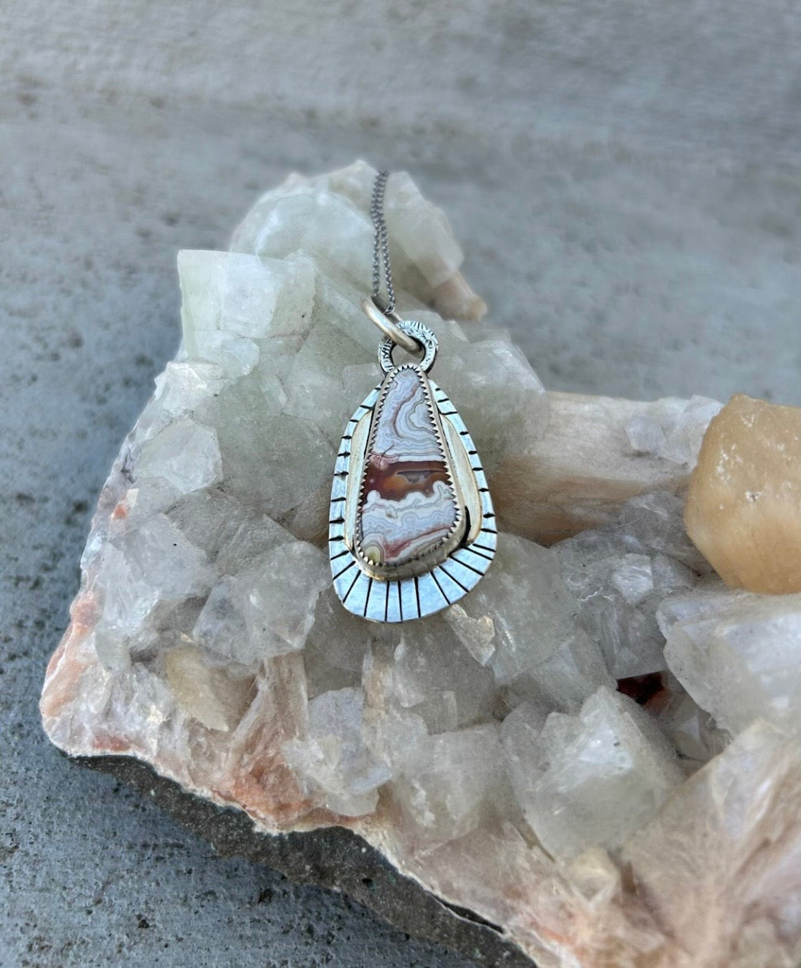 Crazy Lace Agate Pendant
