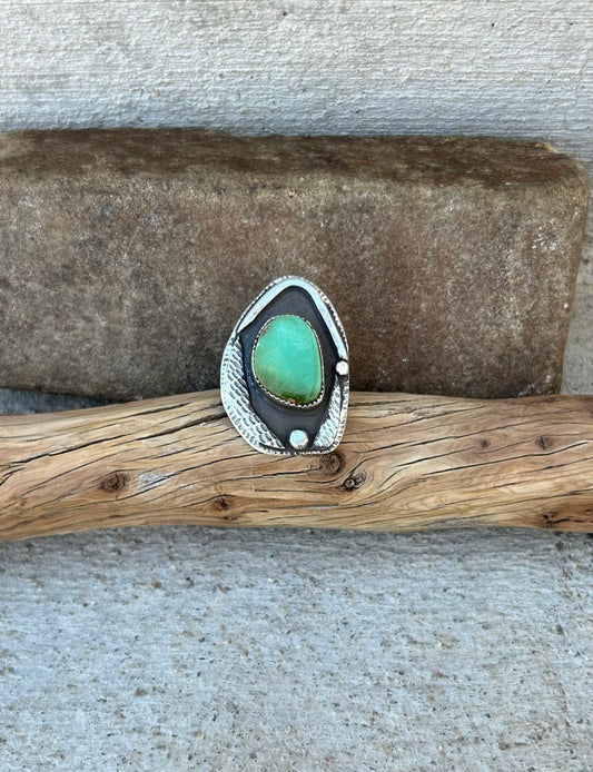 Natural Pilot Mountain Turquoise Shadowbox Ring