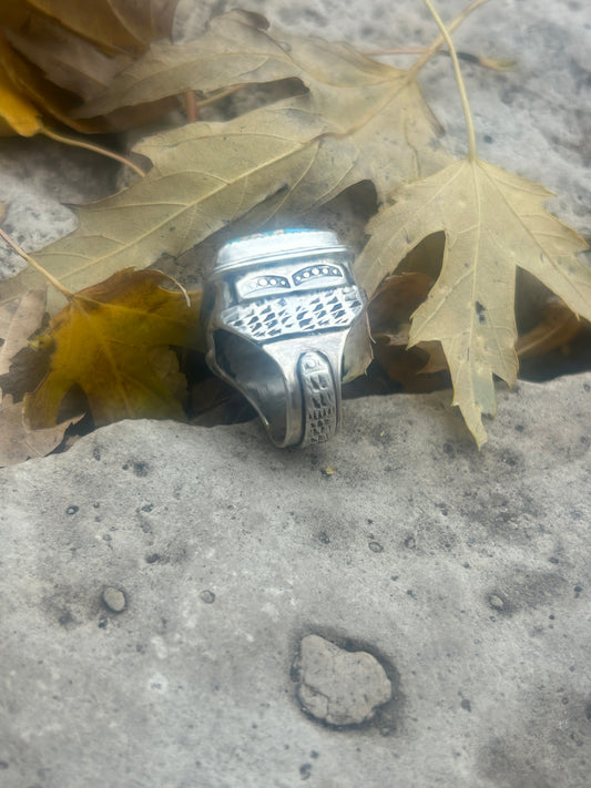 Small Sea Blue Imperial Jasper Ring