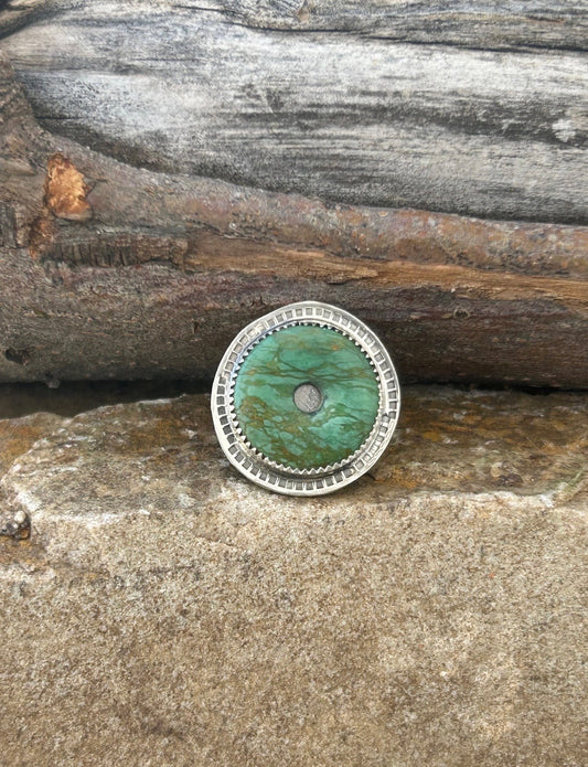 Vintage Green Round Ring