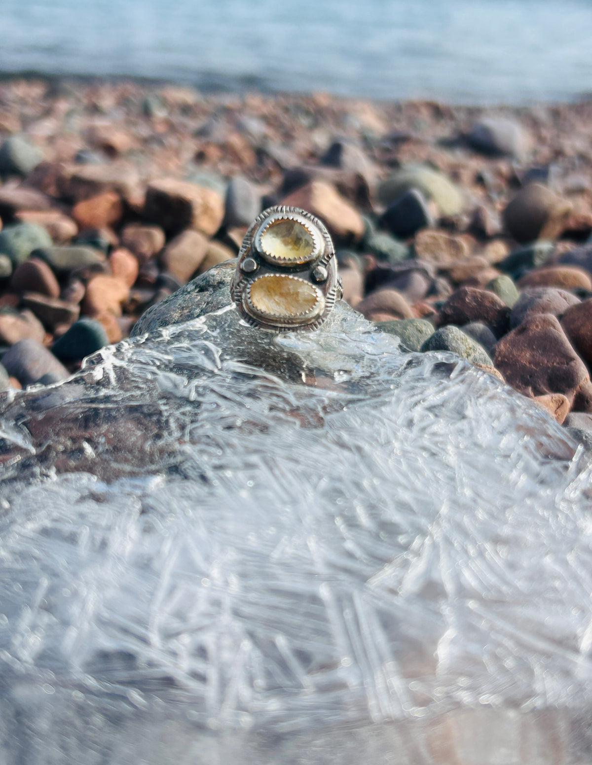 Rutilated Quartz & Citrine Ring