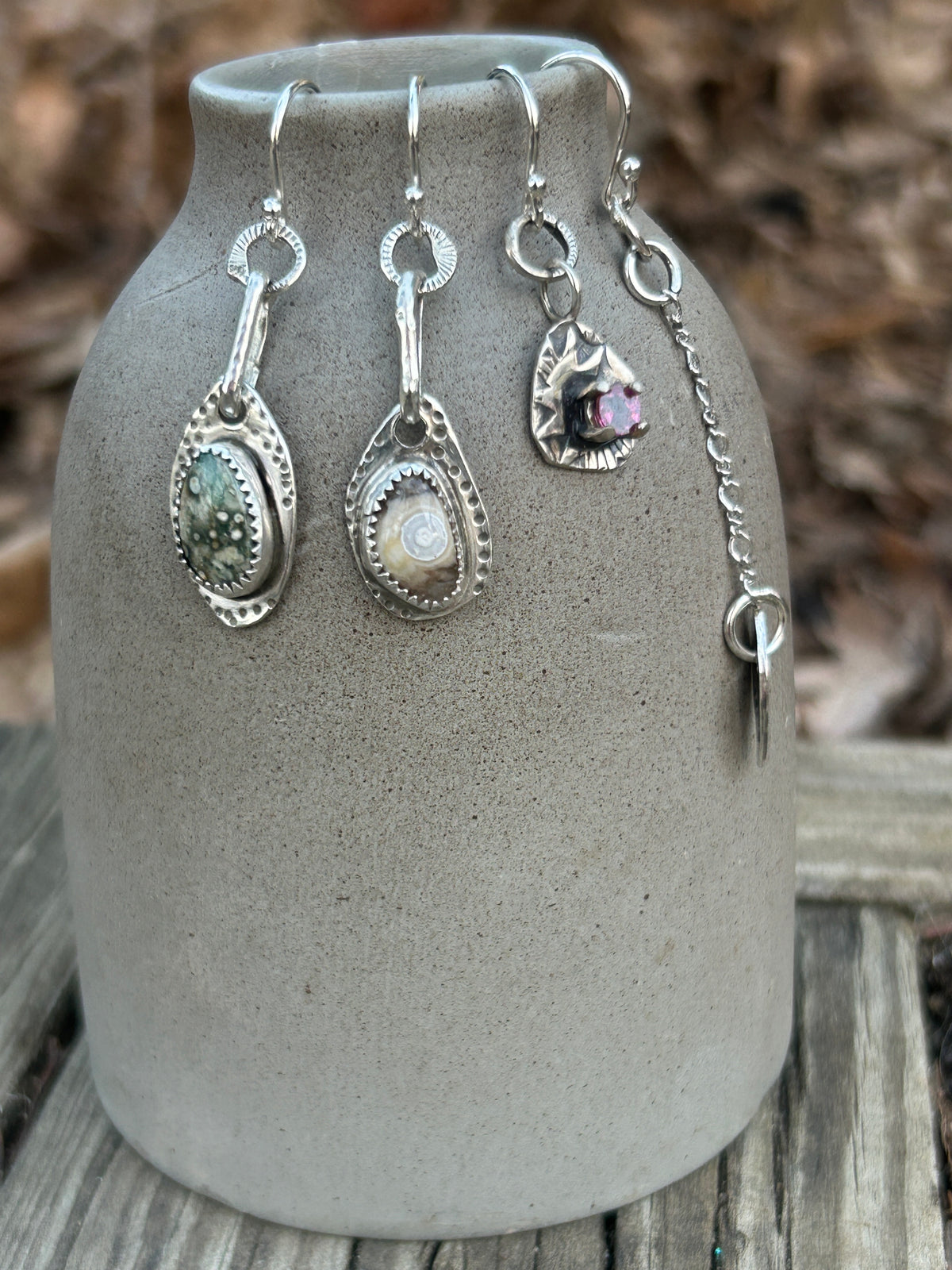 Modern Ocean Jasper Earrings.