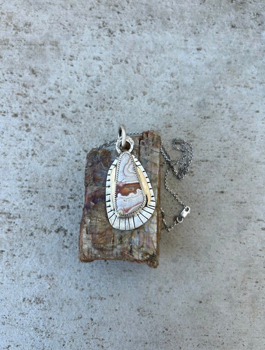 Crazy Lace Agate Pendant