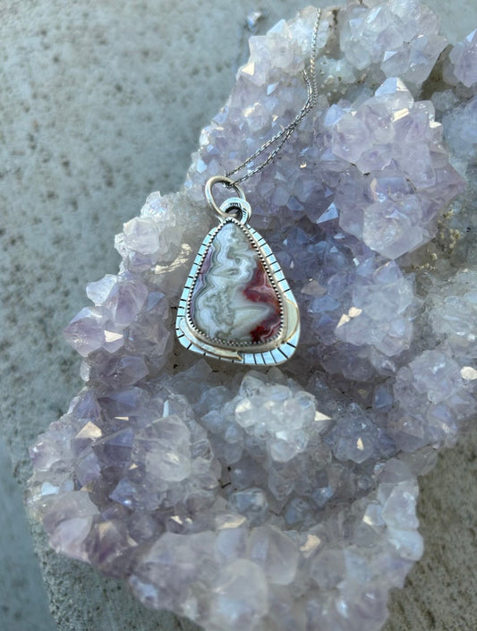 Crazy Lace Agate Pendant