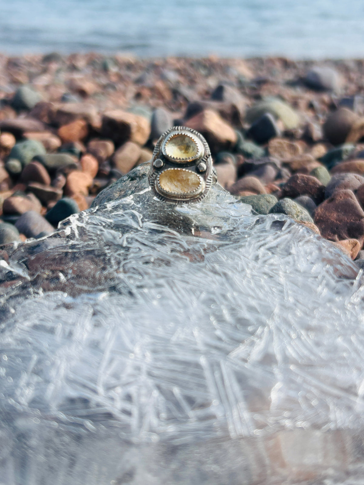 Rutilated Quartz & Citrine Ring