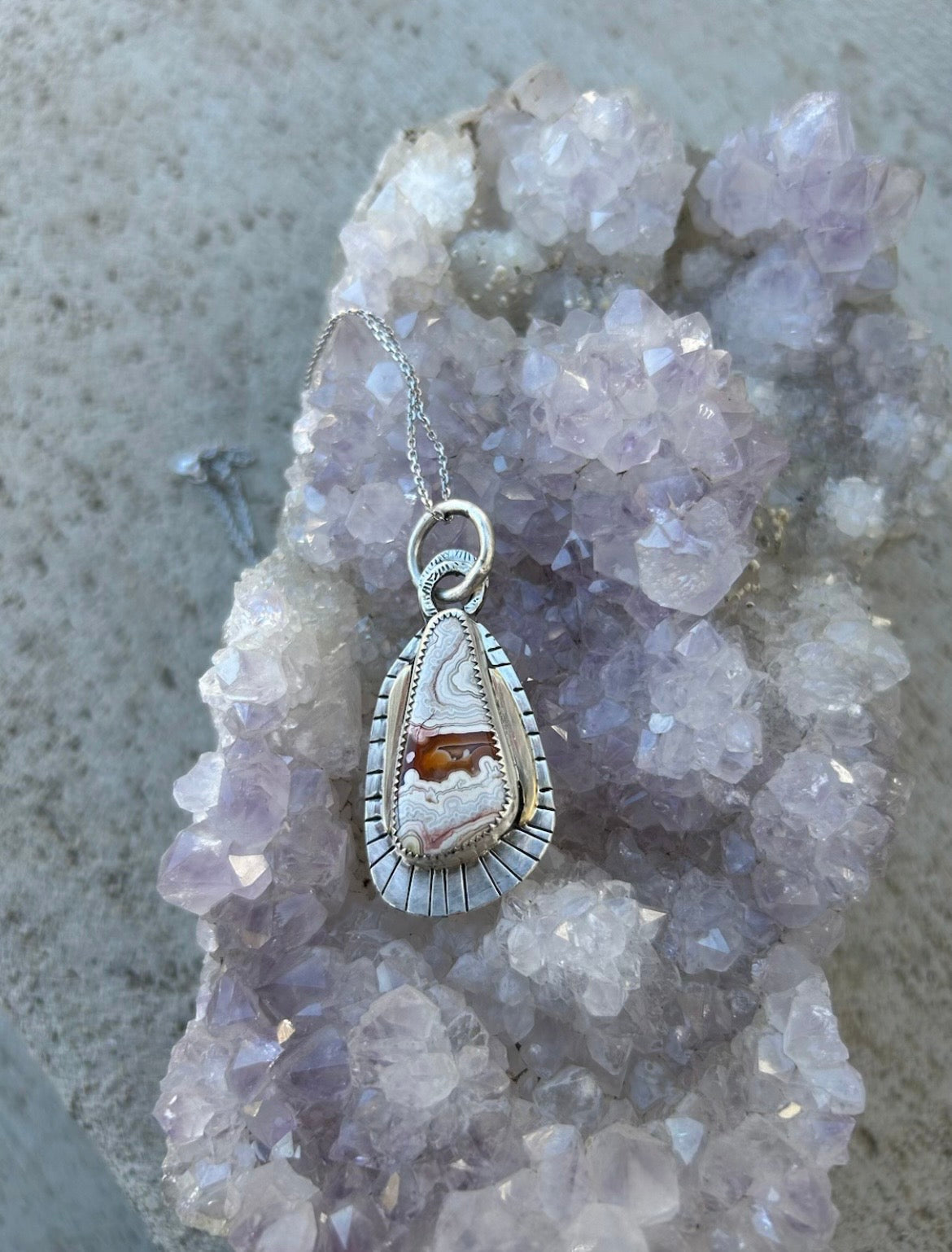 Crazy Lace Agate Pendant