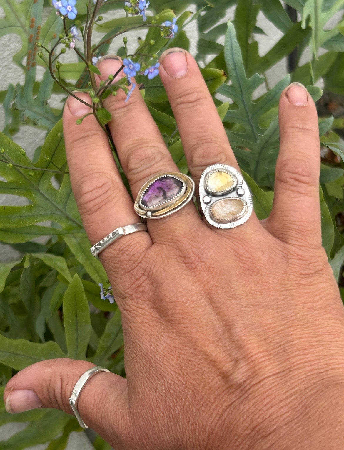 Rutilated Quartz & Citrine Ring