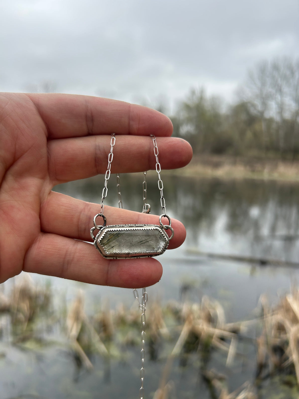 Green Rutile Necklace