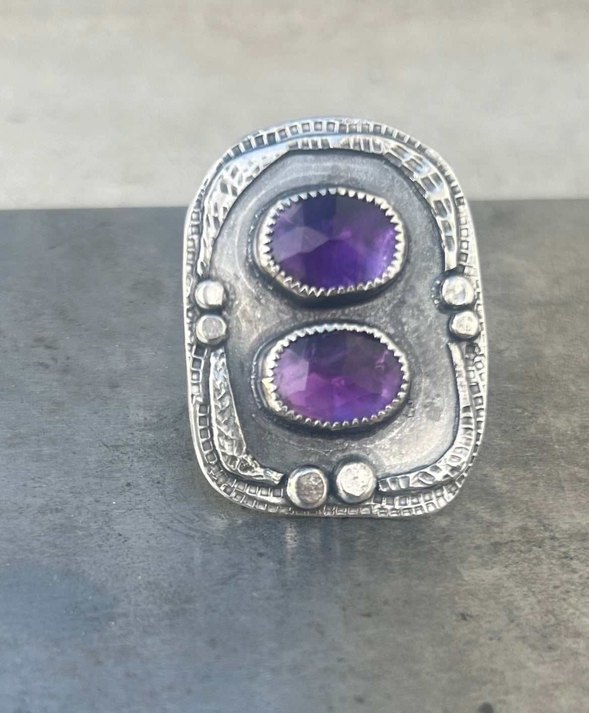 Double Amethyst Ring