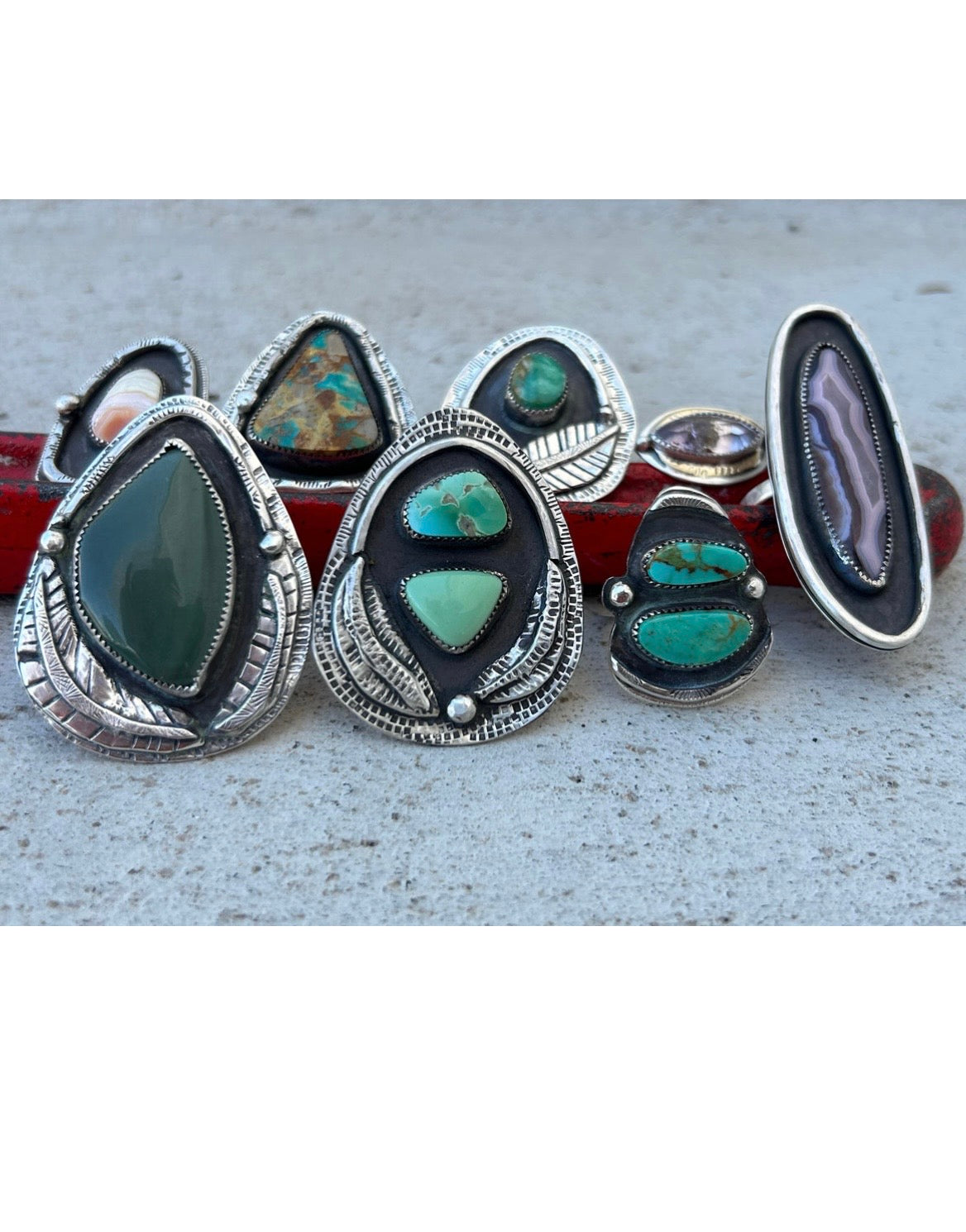 Lucin & Royston Double Turquoise Shadowbox Ring