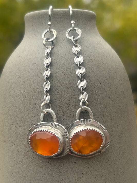 Long Carnelian Earrings