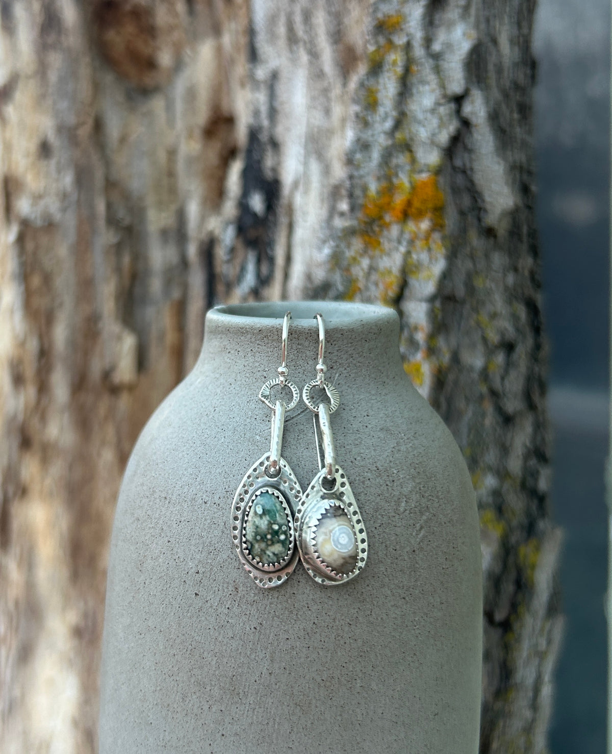 Modern Ocean Jasper Earrings.