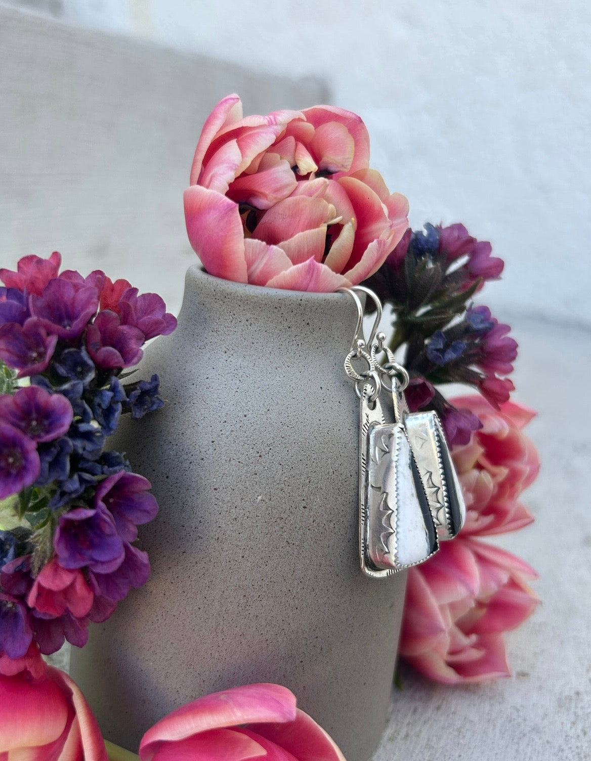 White Buffalo Earrings