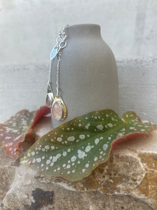 Pink Rutilated Quartz Earrings