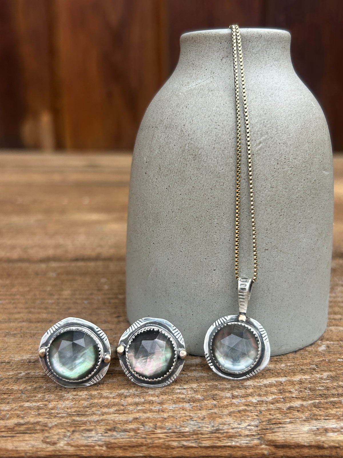 Tahitian Mother of Pearl & 14k Necklace