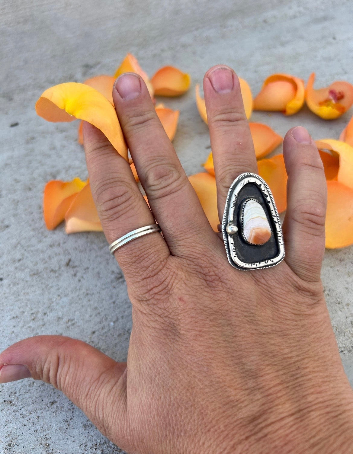 Crazy Lace Agate Ring