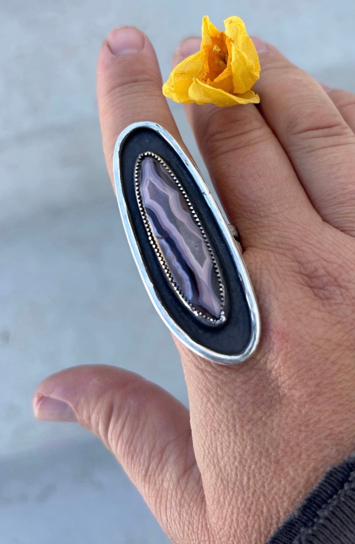 Laguna Agate Shadowbox Ring