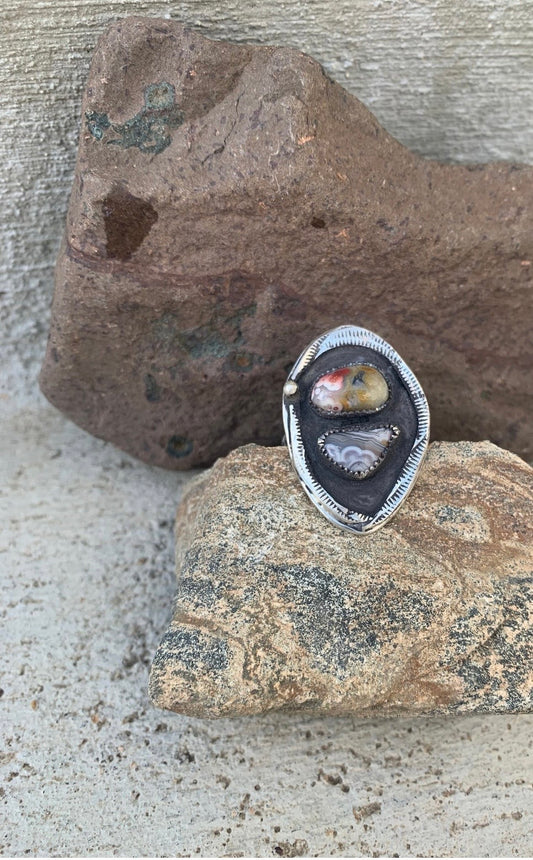Double Agate Shadowbox Ring