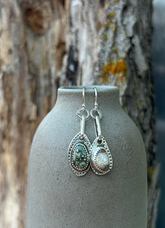 Modern Ocean Jasper Earrings.