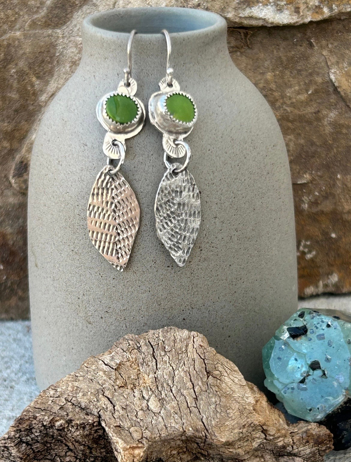Manhattan Green Turquoise Earrings