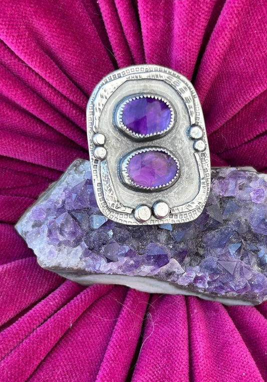 Double Amethyst Ring
