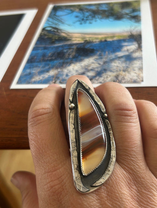 Cóndor Agate Shadowbox Ring