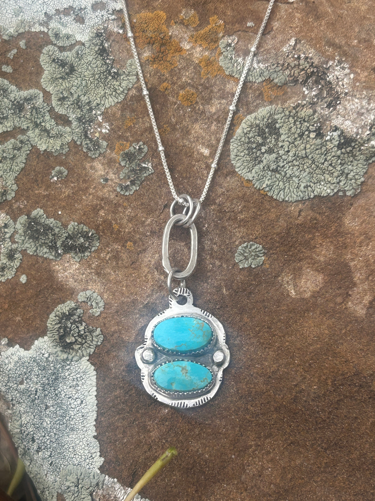Double turquoise pendant