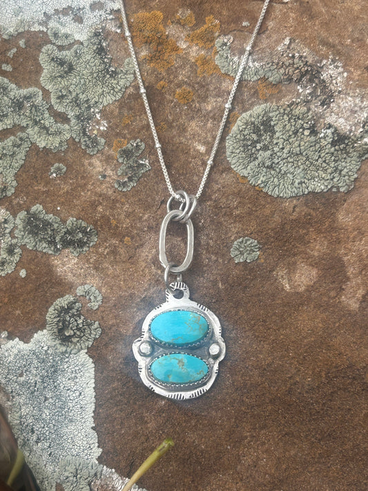 Double turquoise pendant