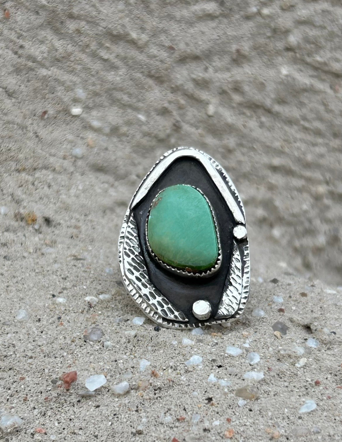 Natural Pilot Mountain Turquoise Shadowbox Ring