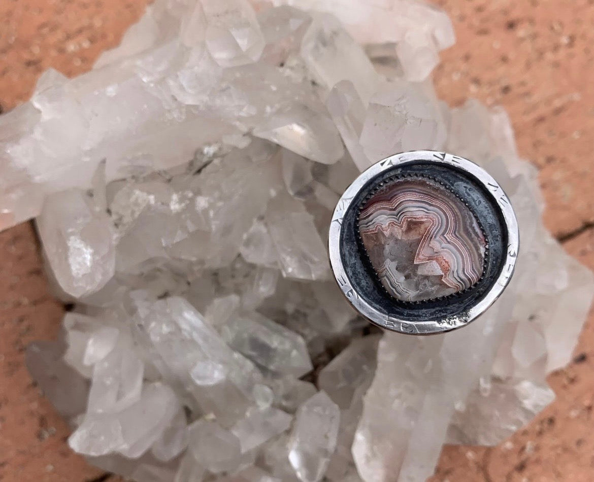 Men’s Crazy Lace Agate Ring.