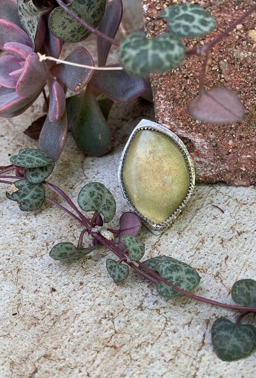 Avocado Chalcopyrite Ring