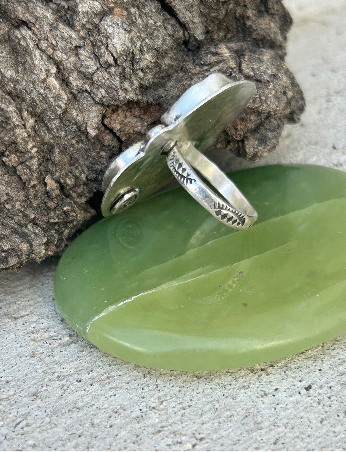 Sea glass & Durango Laguna Agate Ring