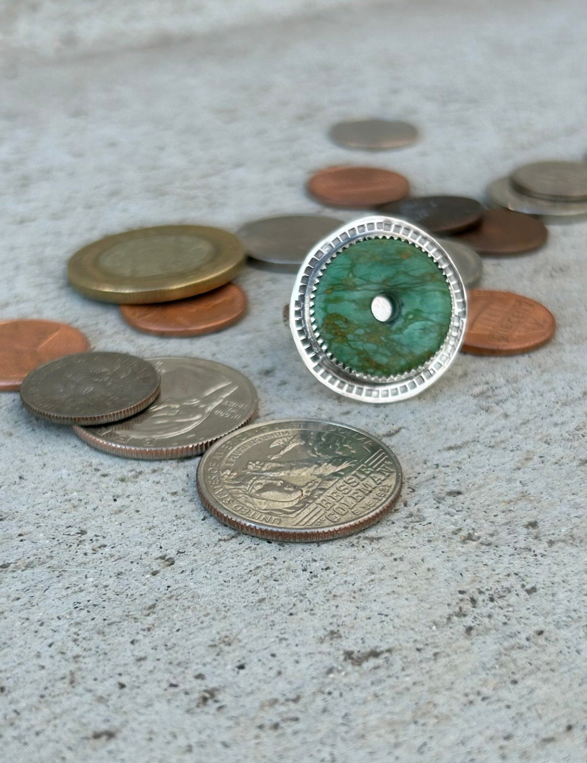 Vintage Green Round Ring