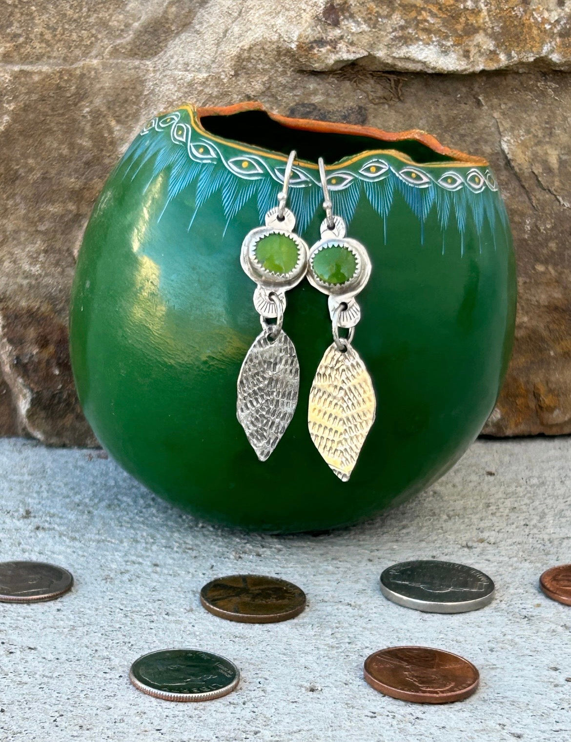Manhattan Green Turquoise Earrings