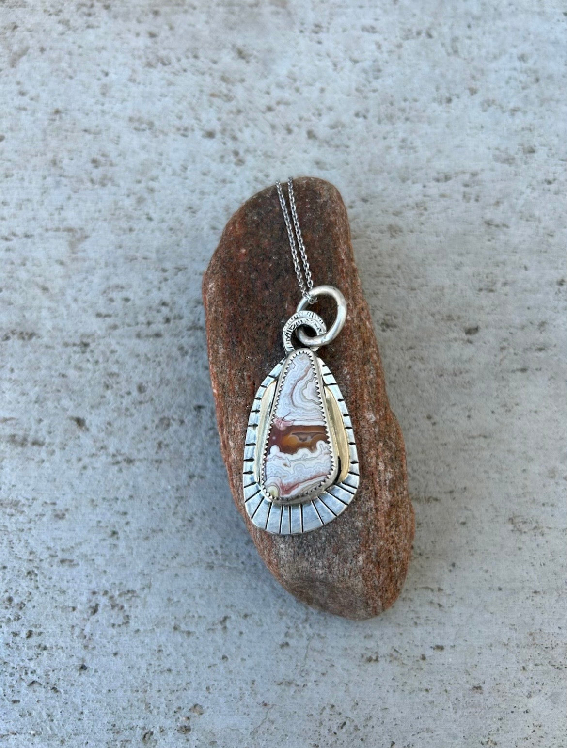 Crazy Lace Agate Pendant