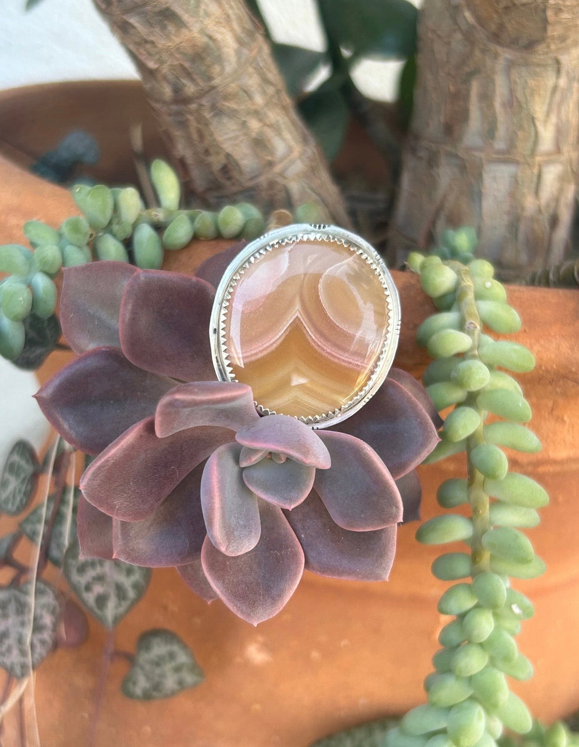 Laguna Agate Round Ring