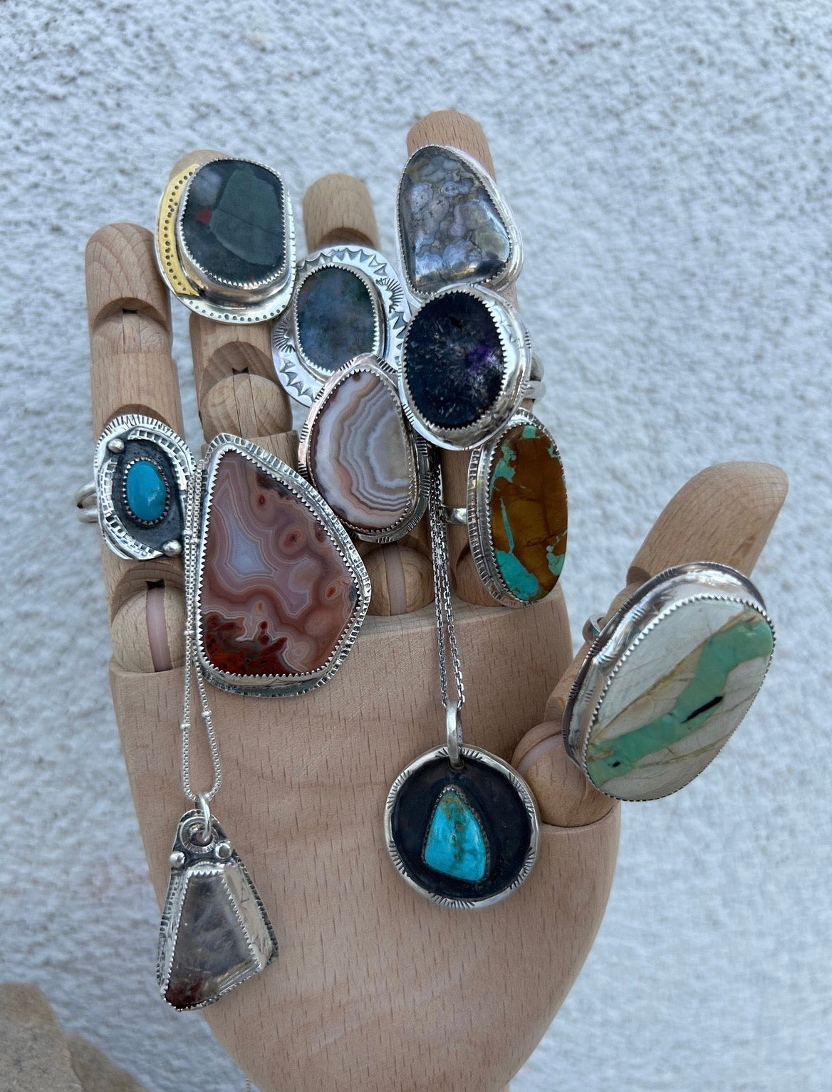 Blue Diamond Turquoise Shadowbox Ring