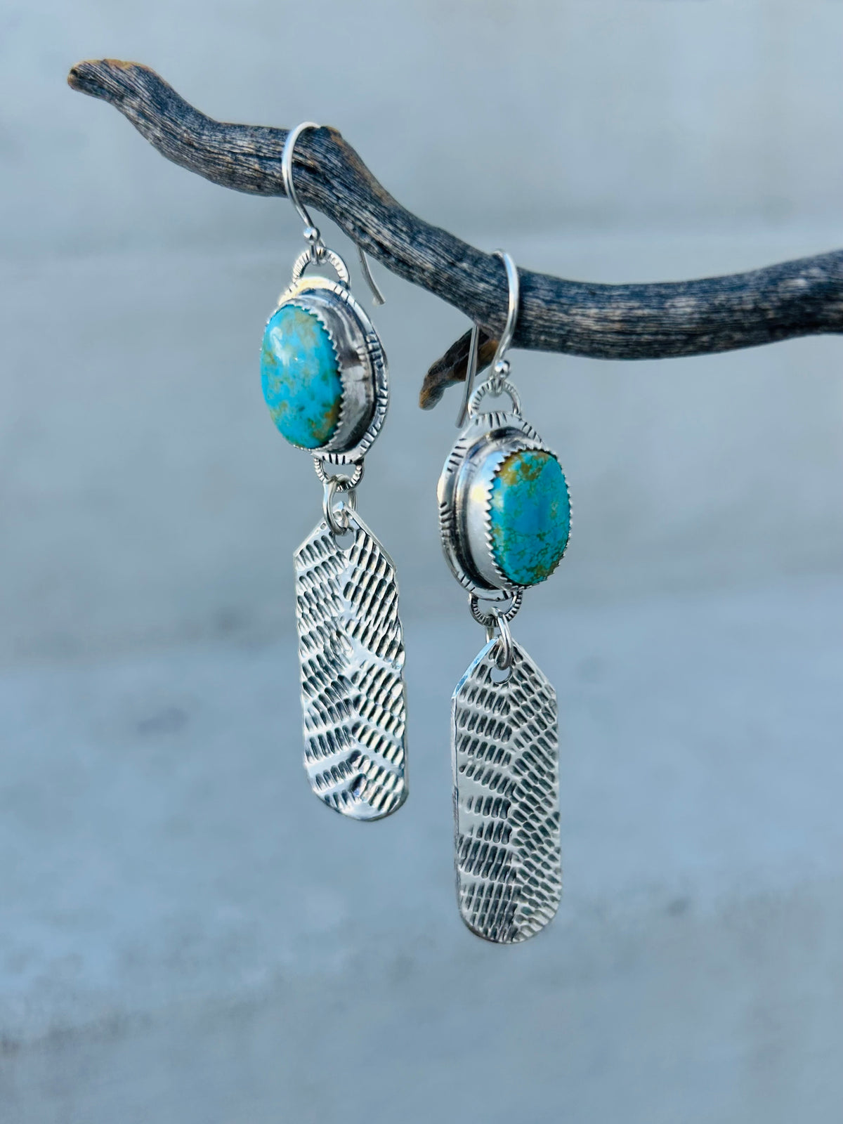 Turquoise & Feather Earrings