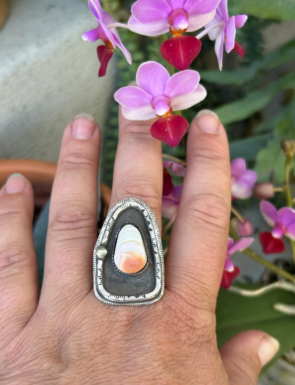Crazy Lace Agate Ring