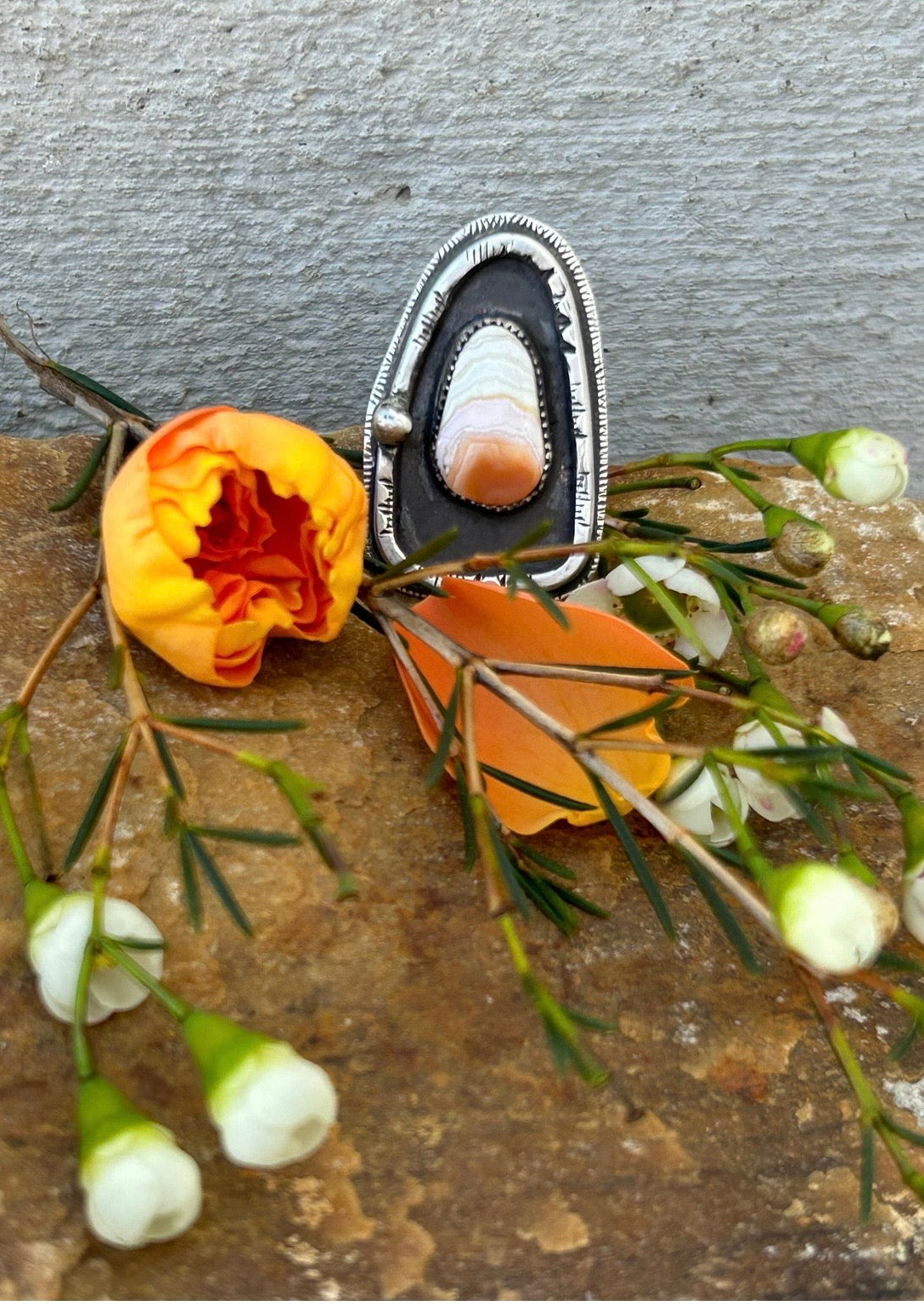 Crazy Lace Agate Ring