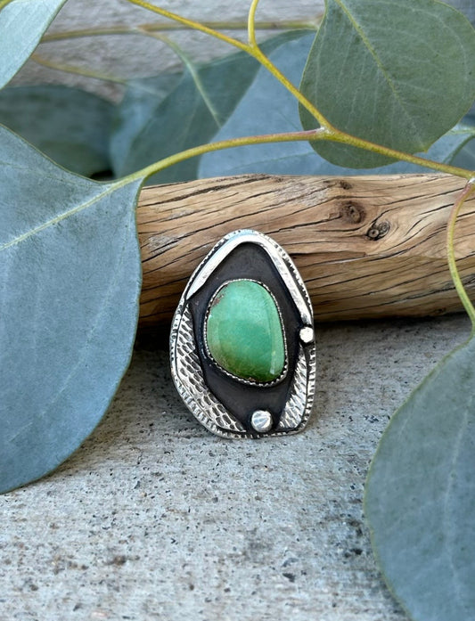 Natural Pilot Mountain Turquoise Shadowbox Ring