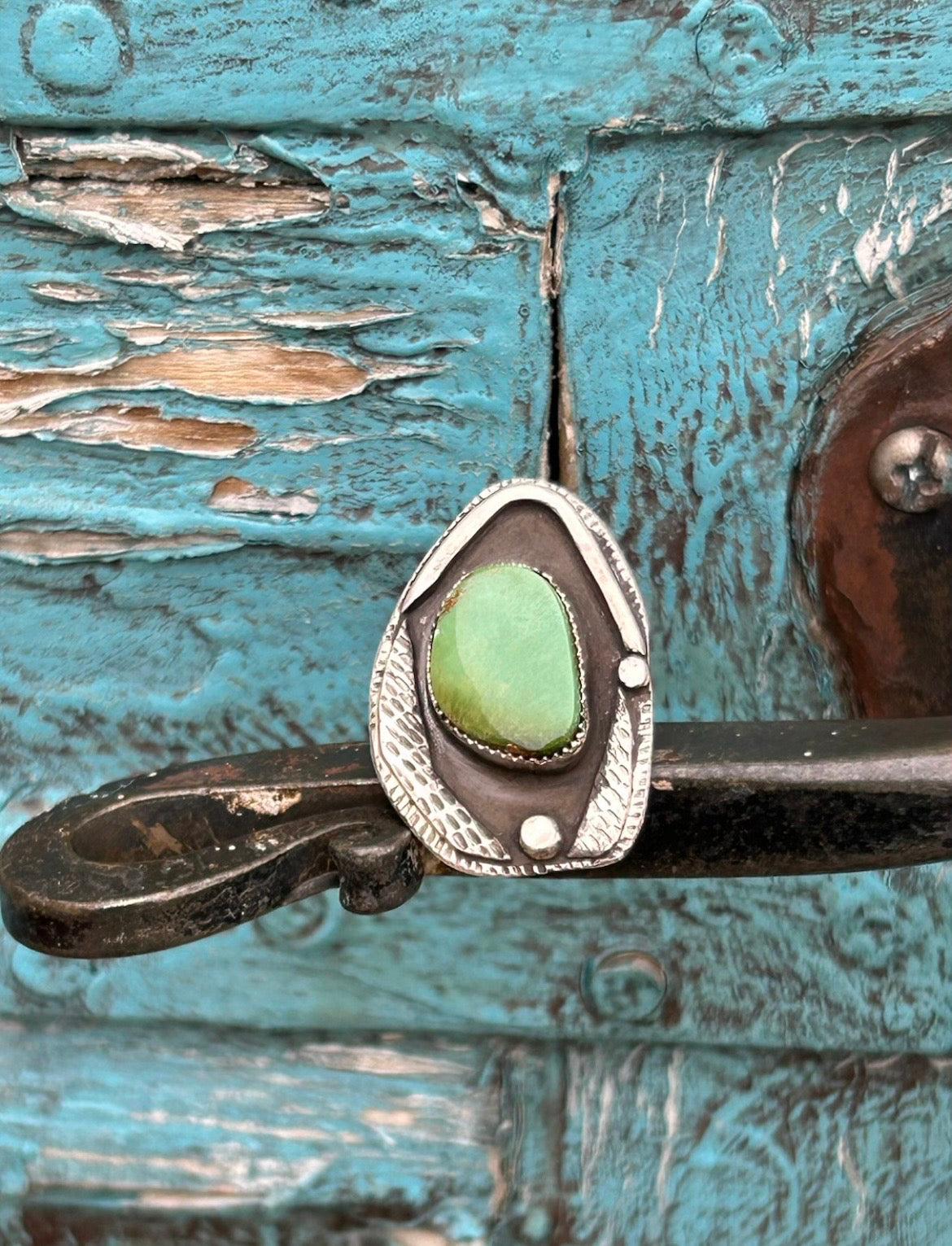 Natural Pilot Mountain Turquoise Shadowbox Ring