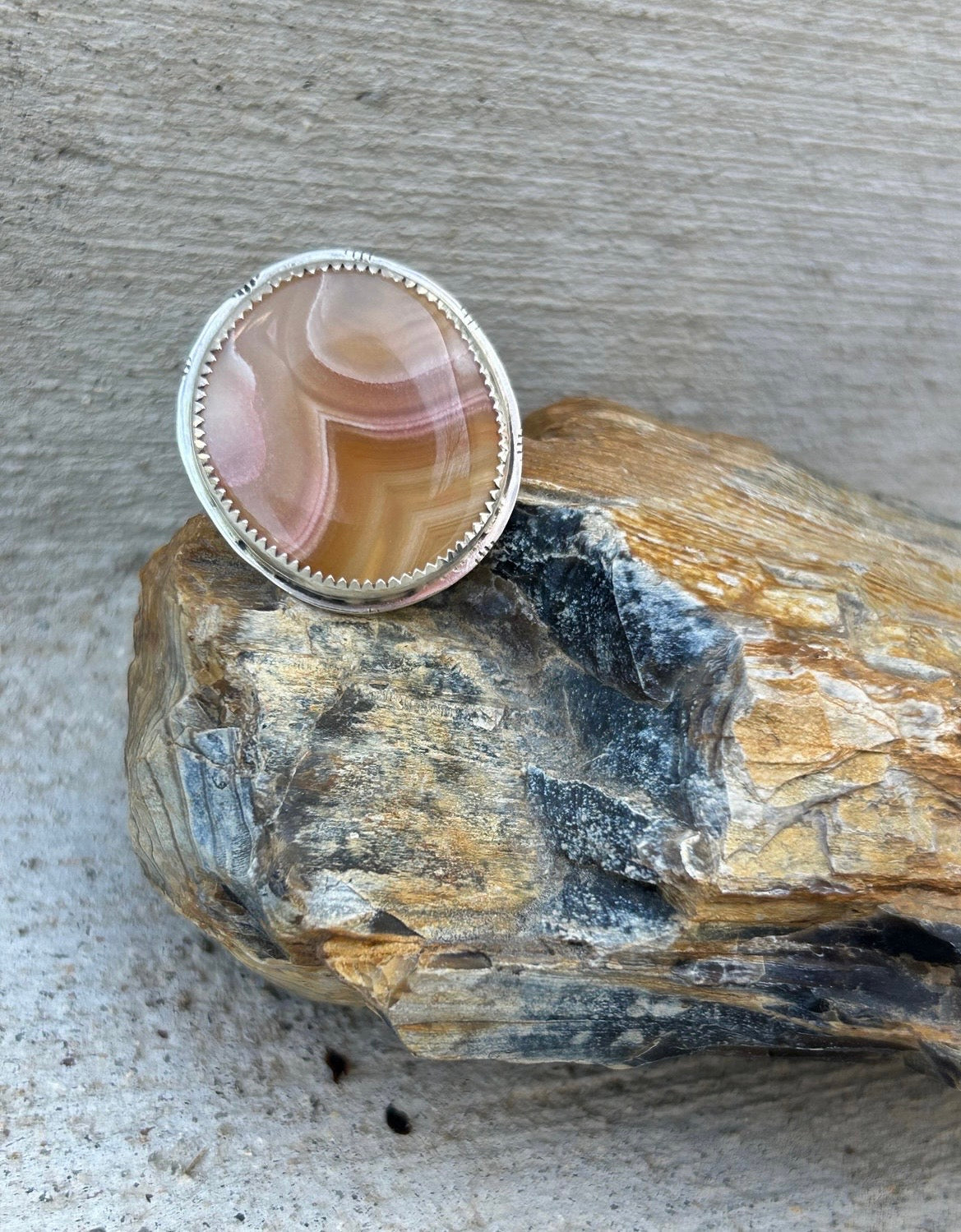 Laguna Agate Round Ring