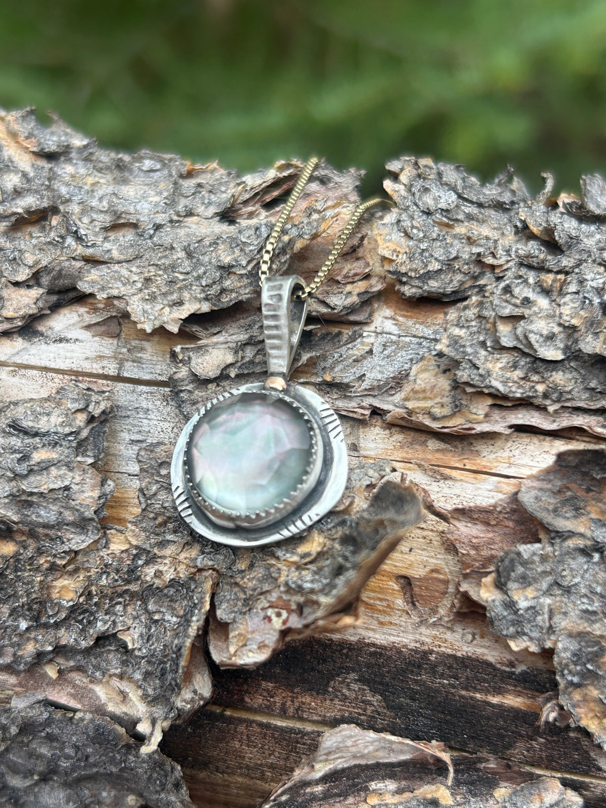 Tahitian Mother of Pearl & 14k Necklace