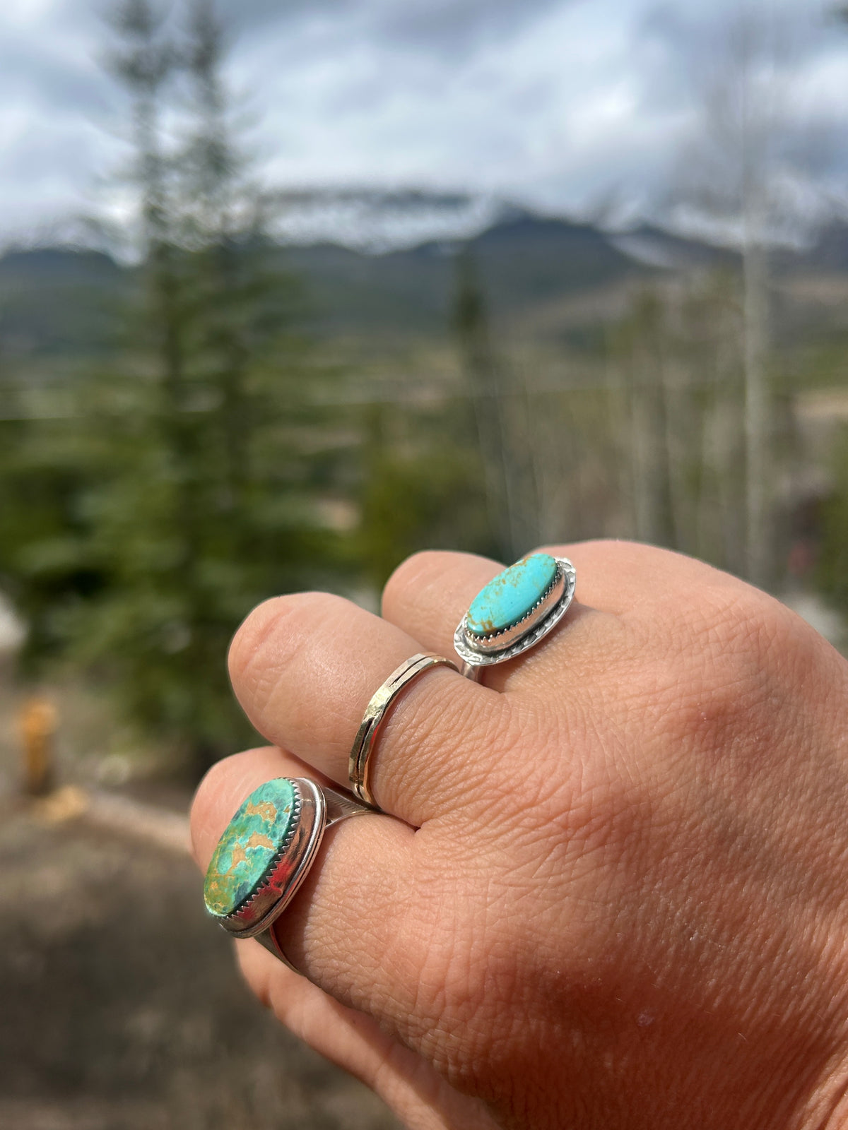 Horizontal Turquoise Ring.