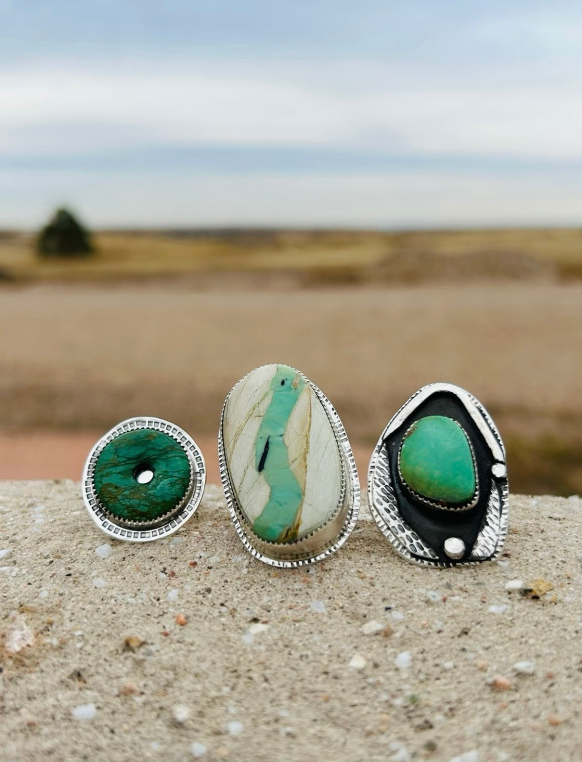 Natural Pilot Mountain Turquoise Shadowbox Ring